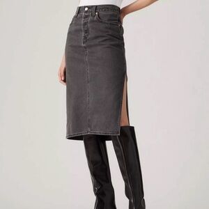 Levi's Denim Midi Skirt with Side Slit NWT